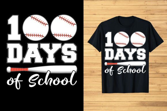 100 Days of School Baseball T-Shirt Graphics