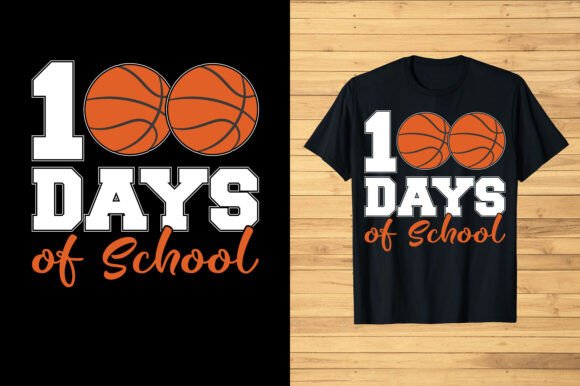 100 Days of School Basketball T-Shirt