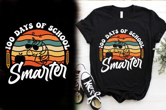 100 Days of School Smarter T-Shirt Design