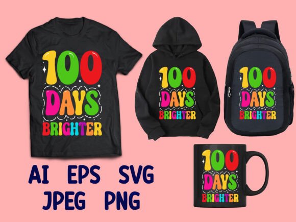 100 Days School Brighter Graphics