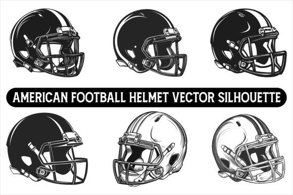 American Football Helmet Silhouette Graphics