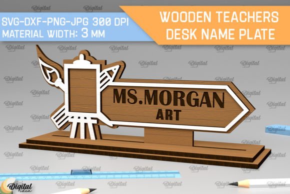Art Teacher Desk Name Plate Laser Cut