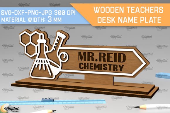Chemistry Teacher Desk Name Plate Laser