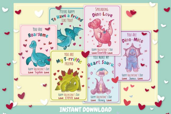 Dinosaur Valentine Cards, Classroom V