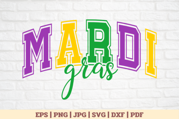 Mardi Gras Varsity Graphics for T-Shirt Designs