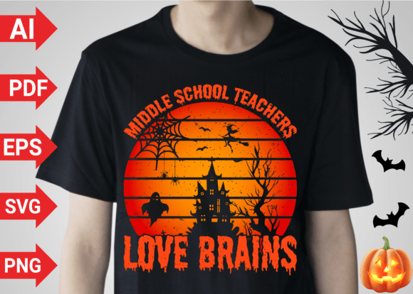 Middle School Teachers Love Brains Graphics