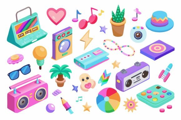 Nostalgic 90s Clipart: Graphics & Illustrations for Real Crafting