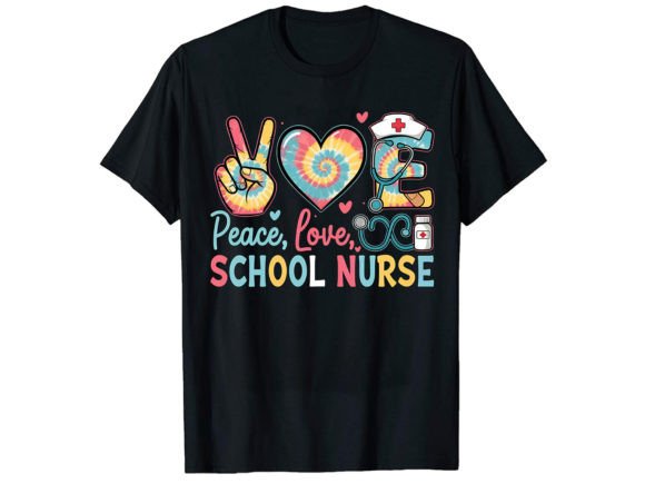 Peace Love School Nurse T-Shirt Design Graphics