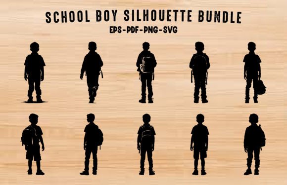 School Boy Vector PNG Clipart Bundle: Graphics for Editorial Use