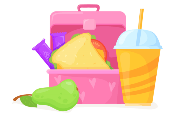 School Lunch Box Illustrations for Local Business Branding