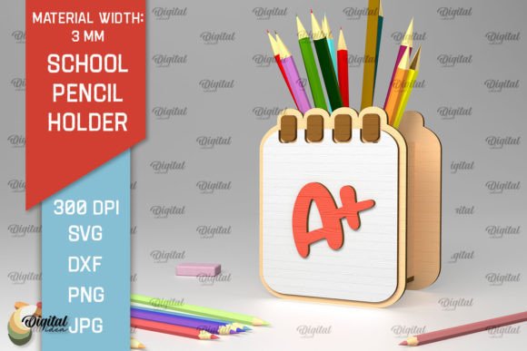 School Pencil Holder Laser Cut Design