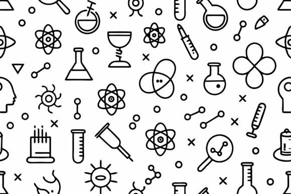 SVG Doodle Science Lab Pattern Vector