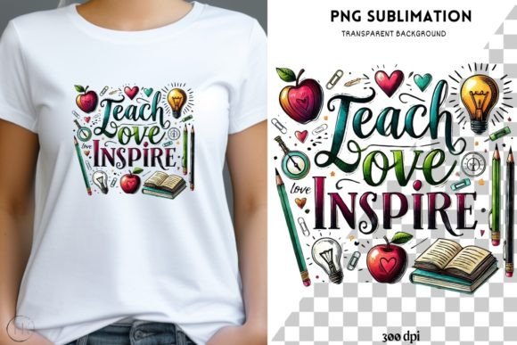 Teacher Gift Teach Love Inspire Graphics