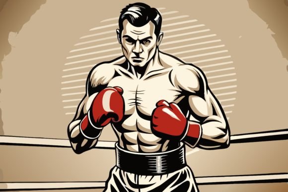 Vintage Boxer Clipart for Graphics and Illustrations