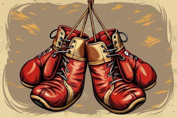 Vintage Nostalgic Boxing Gloves Graphics